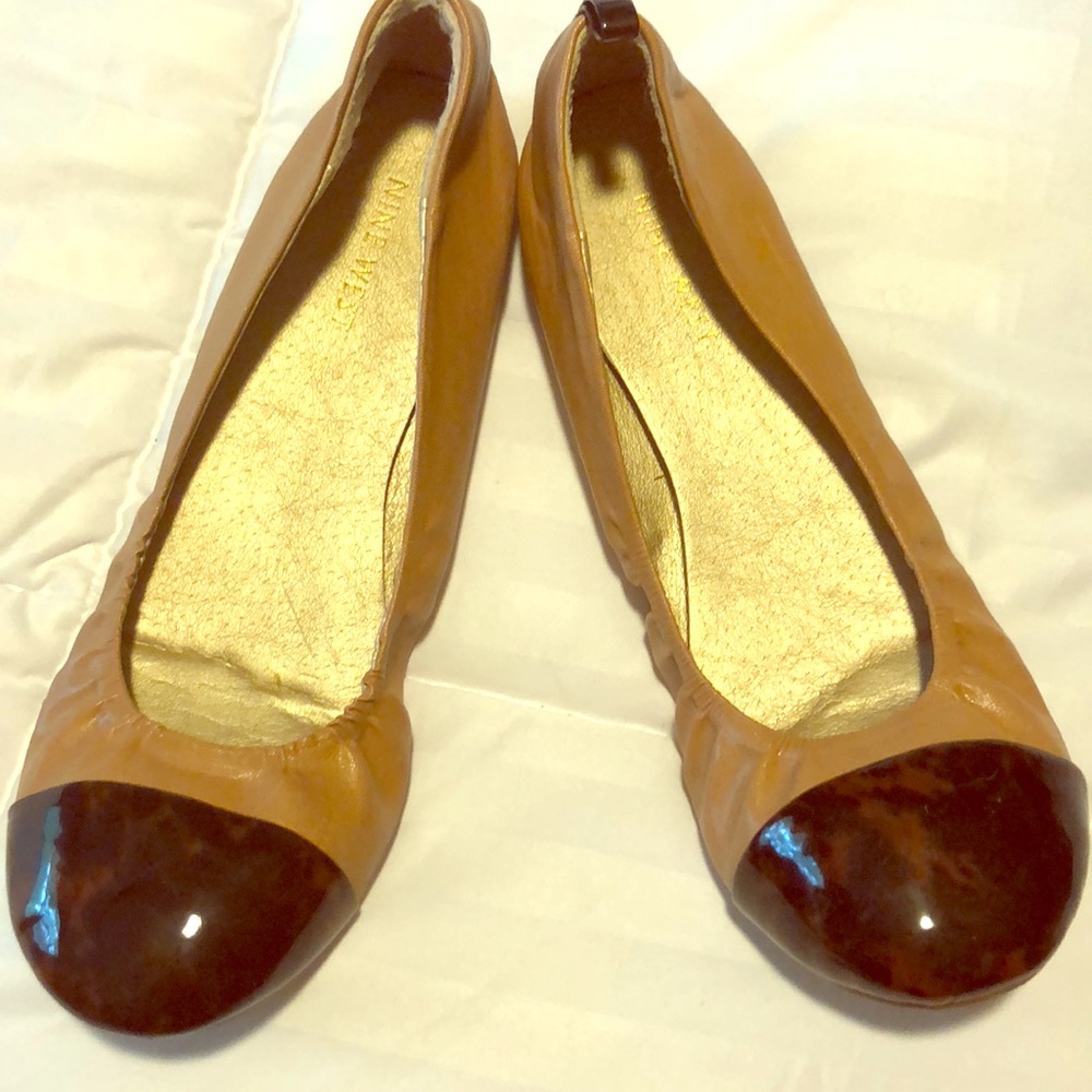 Nine West tortious toe camel flats